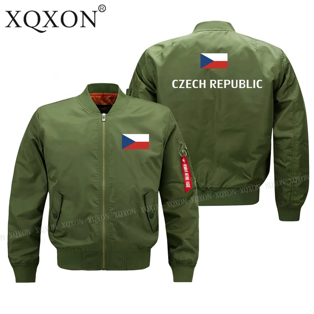 XQXON 2020 новинка военный пилот стиль Чешский флаг дизайн мужские куртки пальто топ