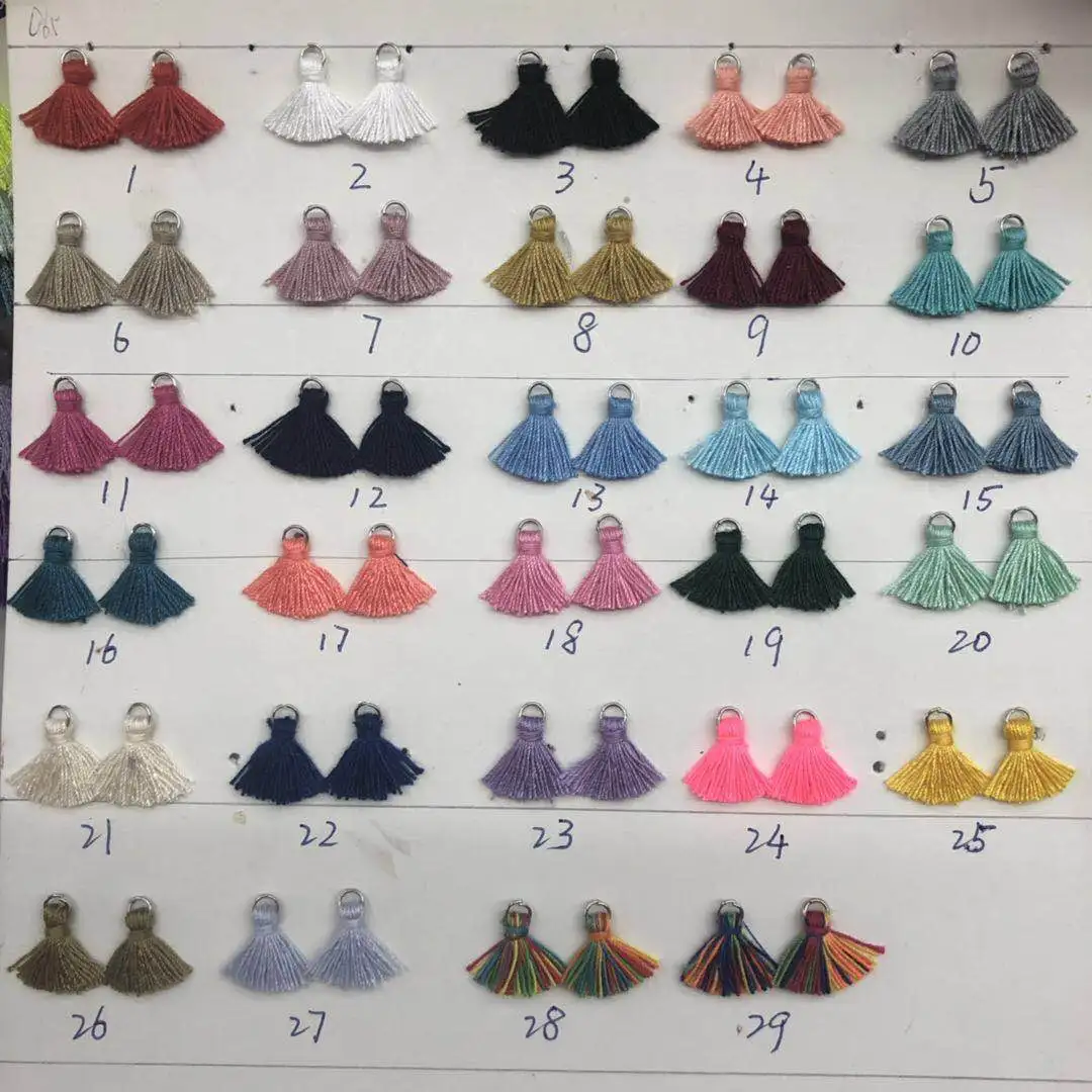 

2019 Bohemian national style Multipurpose textile small tassel 200pcs 1.5cm with ring