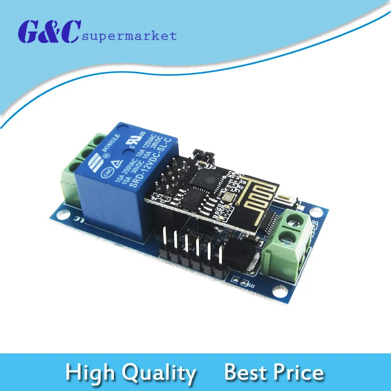 

12V ESP-01 ESP8266 1 Channel WiFi Relay Module Remote Control Switch For IOT Smart Home