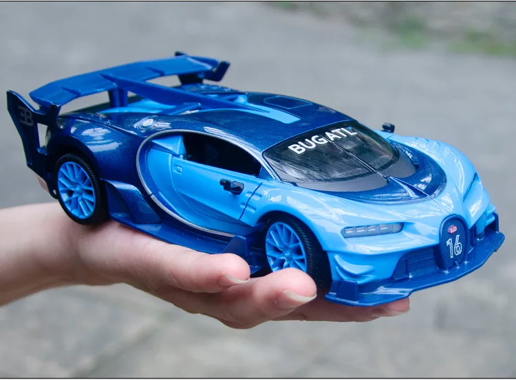 1:24, высокая симуляция, Bugatti GT, спортивный гоночный автомобиль, сплав, модель автомобиля, бутик, дисплей, четыре автомобиля с открытой дверью, игрушки для детей, подарки - Цвет: VB24073 blue no box