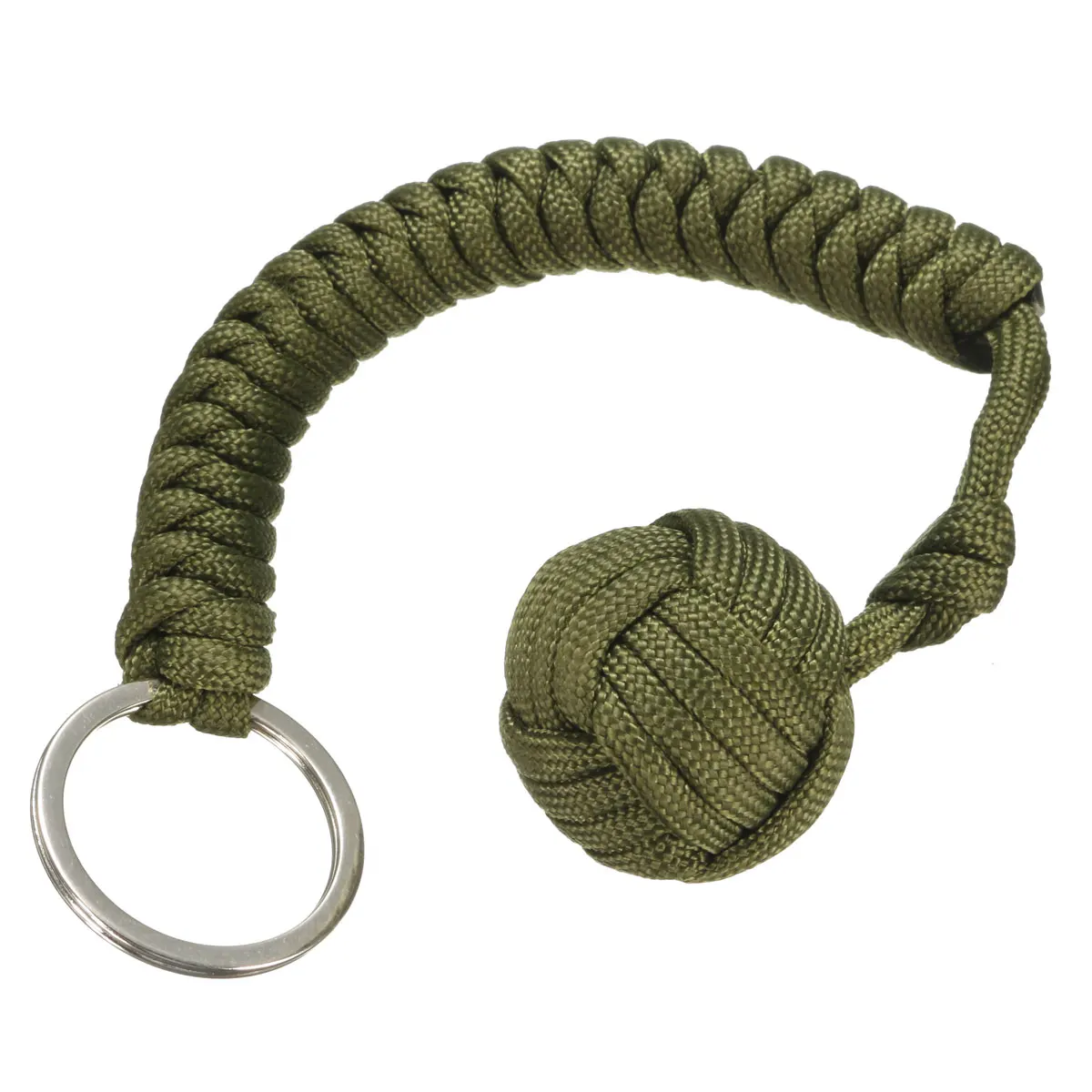 1 шт. тяжелый стальной шар внутри обезьяна кулак защита для самозащиты нож ремешок обезьяна кулак брелок для выживания инструмент - Цвет: army green