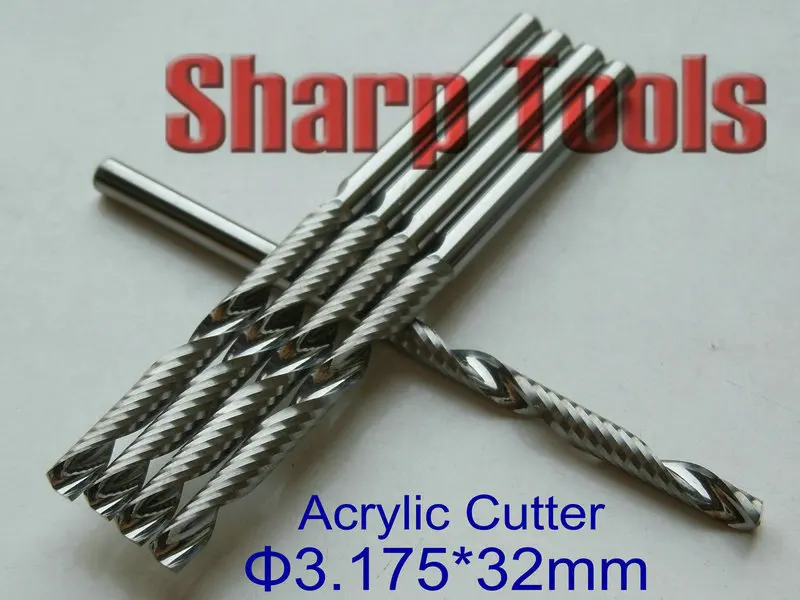 

3.175x32mm One Flute Spiral Bit Router CNC Milling Tool Set, IMPORT Carbide Milling Cutter Router Bits for Wood Acrylic Cutting
