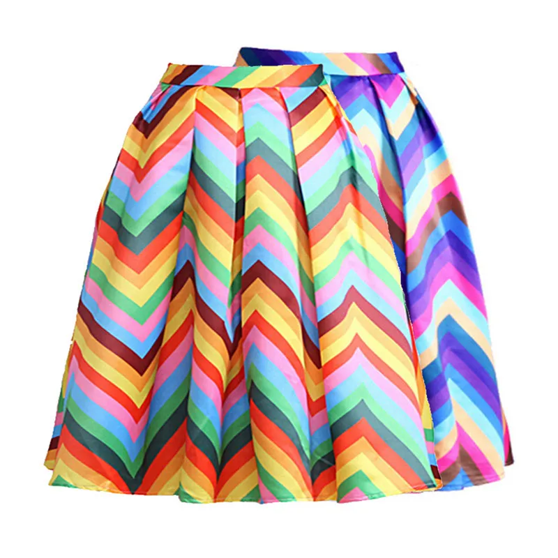 midi rainbow skirt