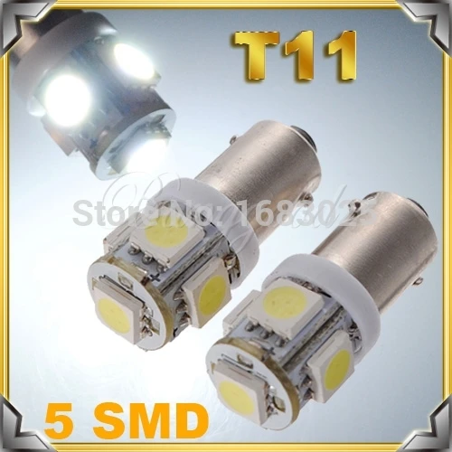 2 шт./лот T11 BA9S 5 светодиодный 5050 SMD белый автомобильный клиновидный бортовой светильник лампа DC12V