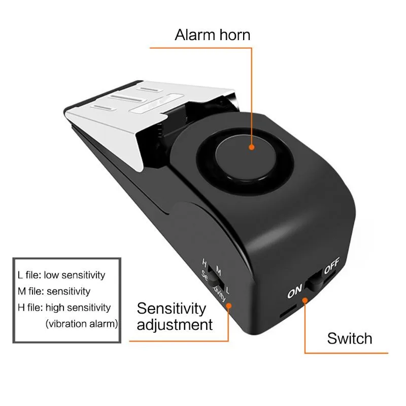120dB сигнализация остановки двери портативная Вибрация оповещения защита от взлома защитный дверной ограничитель релейная защита для дома