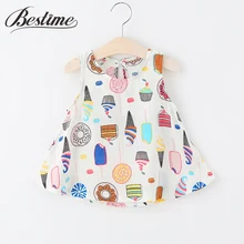 Summer Baby Dress Sleeveless Infant Dress Newborn Ice Cream Cotton Linen Dresses for Girls Casual Baby Girls Clothing