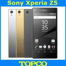 Разблокированный мобильный телефон sony Xperia Z5 E6653, GSM, 3G и 4G, Android, четыре ядра, 5,2 дюймов, 23 МП, wifi, gps, 32 ГБ rom