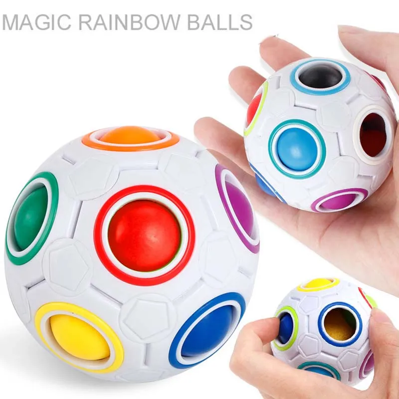 

Funny Creative Magic Cube Spherical Speed Rainbow Puzzles Ball Football Kids Educational Learning Puzzle Toys for Children Adult