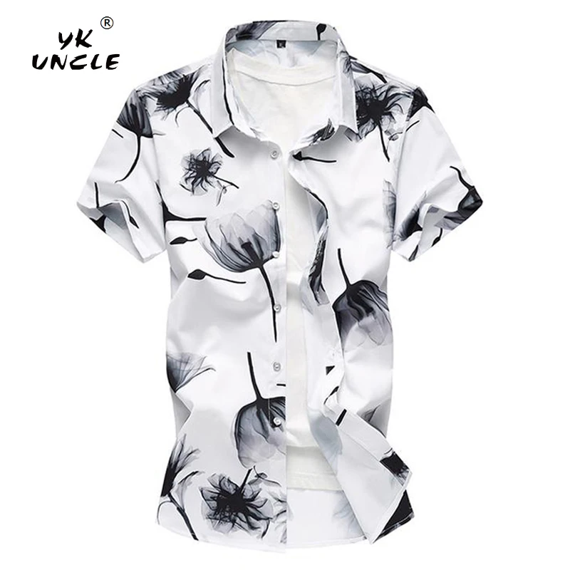 YK UNCLE Brand Clothes 2018 Summer New Men's Short Sleeve Shirt 8 Styles Casual Slim Printing Shirt Plus Size 4XL 5XL 6XL 7XL YK UNCLE Brand Clothes 2018 Summer New Men's Short Sleeve Shirt 8 Styles Casual Slim Printing Shirt Plus Size 4XL 5XL 6XL 7XL