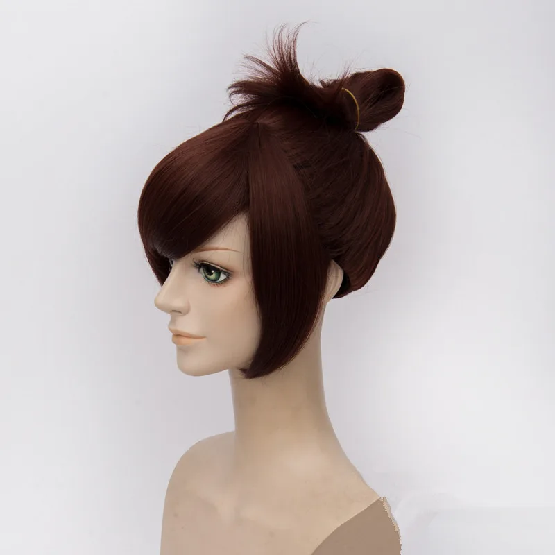 Free shipping Hot Game OW Mei Cosplay Wig Halloween Party Stage Play Red Brown Hair for women