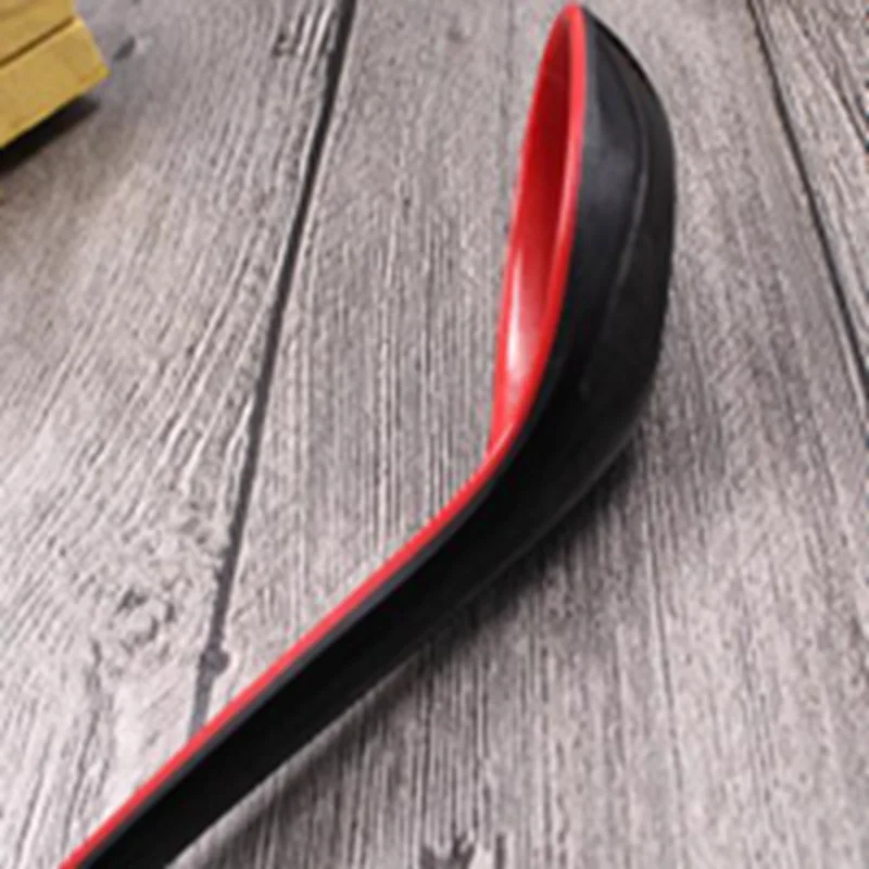 

6PCS/Set Double Color With Hook Soup Spoon Red And Black Color Spoon Imitation Porcelain Dense Restaurant Soup Spoon ZLL9034