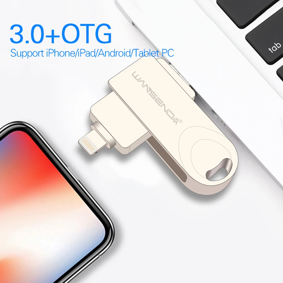 Флеш накопитель WANSENDA USB 3 0 OTG флеш для iPhone/Android 8 ГБ 16 32 64 128 карта 0|USB флэш-накопители|