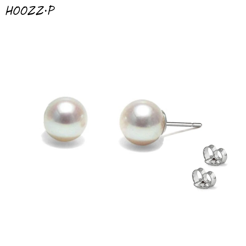 Sterling Silver AAA Quality White Cultured Freshwater Pearl Stud Earrings