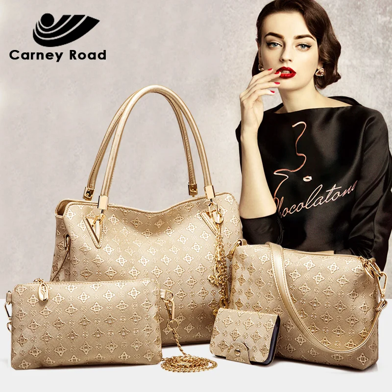 

Famous Brand Top-Handle Bags Designer Female Messenger Bags 4 Set PU Leather Composite Bag Female Bolsa Feminina