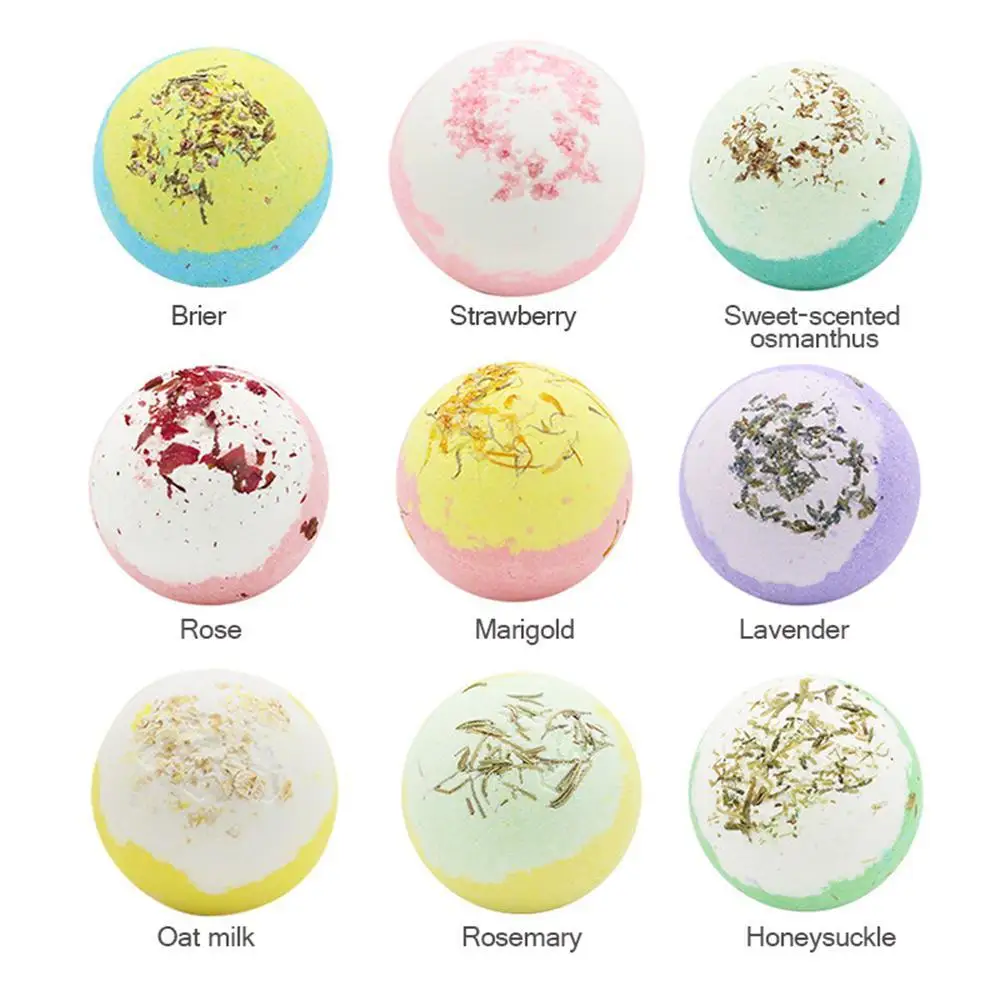 

2pcs Natural Deep Sea Bath Salt Bomb Handmade Trace Elements Soothing Moisturizing Potpourri Bubble Bathing Ball