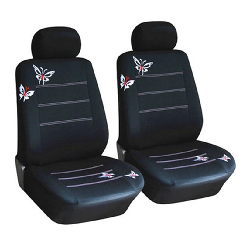 

New Creative Butterfly Embroidered Car Seat Cover Universal Fit Most Vehicles Seats Interior Accessories Black Seat Covers