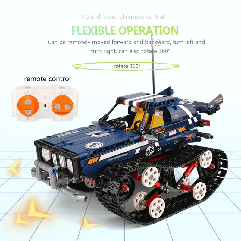 Technic RC Гусеничный Гоночный Автомобиль Дистанционное управление Радиоуправляемая машина Строительные блоки Набор город техника автомобиль серии 20011 игрушки подарочные кубики