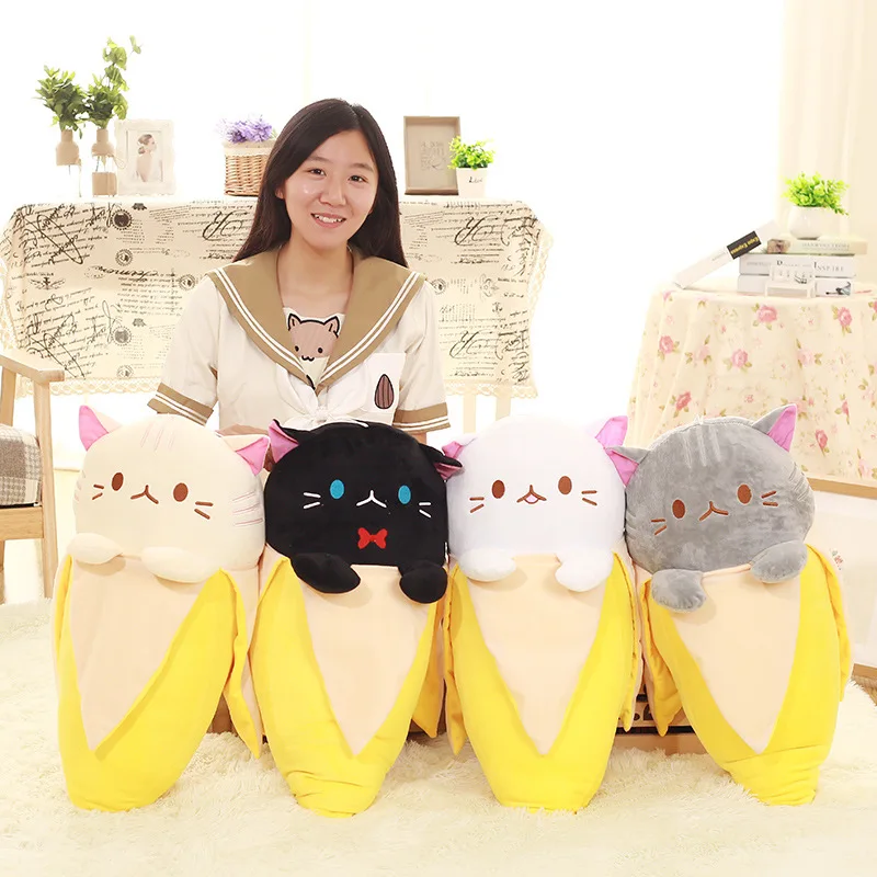 

Creative Cat in Banana Plush Stuffed Animals Toy Kids Baby Huggable Banana Shaped Cat Doll Fruits Kitty Plush Toy 18cm/30cm/60cm