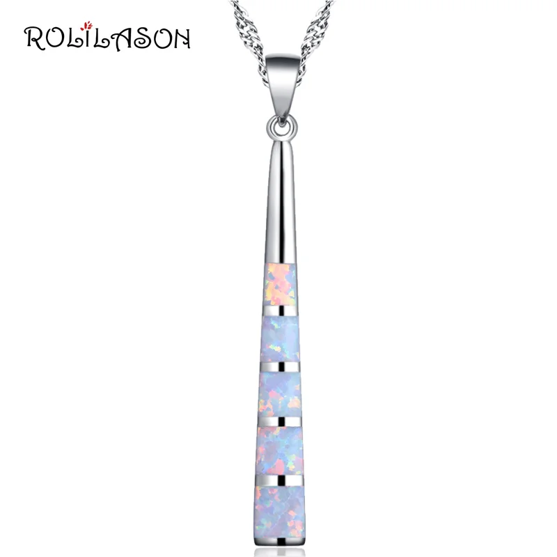 

Anniversary Gift 925 Sterling Silver created white fire Opal Necklace Pendant Jewelry For Women SP26