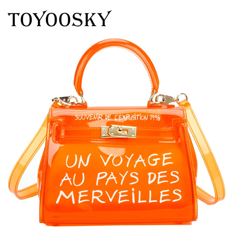 TOYOOSKY Satchel Handbag Women Bag Clear Jelly Transparent PVC Bag Candy Color Tote Bag Designer Purse Bolsa Crossbody Bag TOYOOSKY Satchel Handbag Women Bag Clear Jelly Transparent PVC Bag Candy Color Tote Bag Designer Purse Bolsa Crossbody Bag