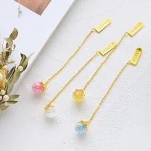 1 шт. Милая Закладка со стразами стеклянная подвеска Закладки брелок книга стоящая школьные канцелярские принадлежности материалы Escolar Papelaria канцелярские принадлежности