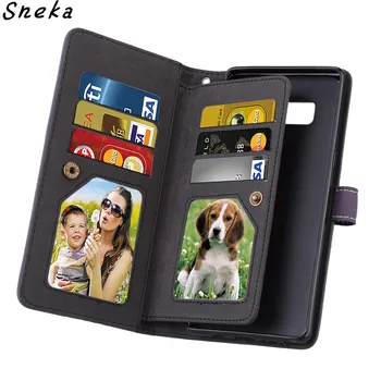 

sFor Samsung Galaxy Note 8 Case Luxury leather Multifunction Nine cards Wallet Flip Stent sFor Samsung Note 8 Cover phone bag