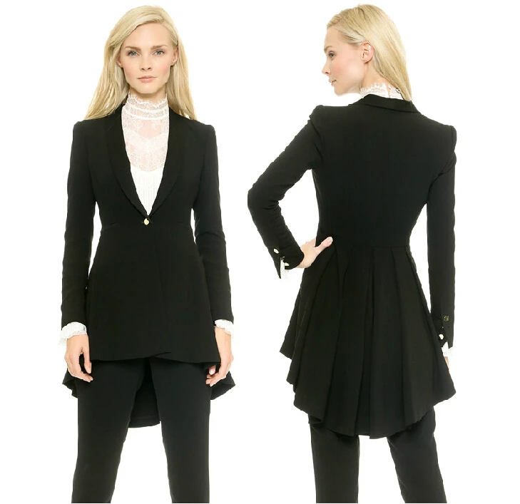 Fashion elegant 2014 New autumn winter women's black Suit