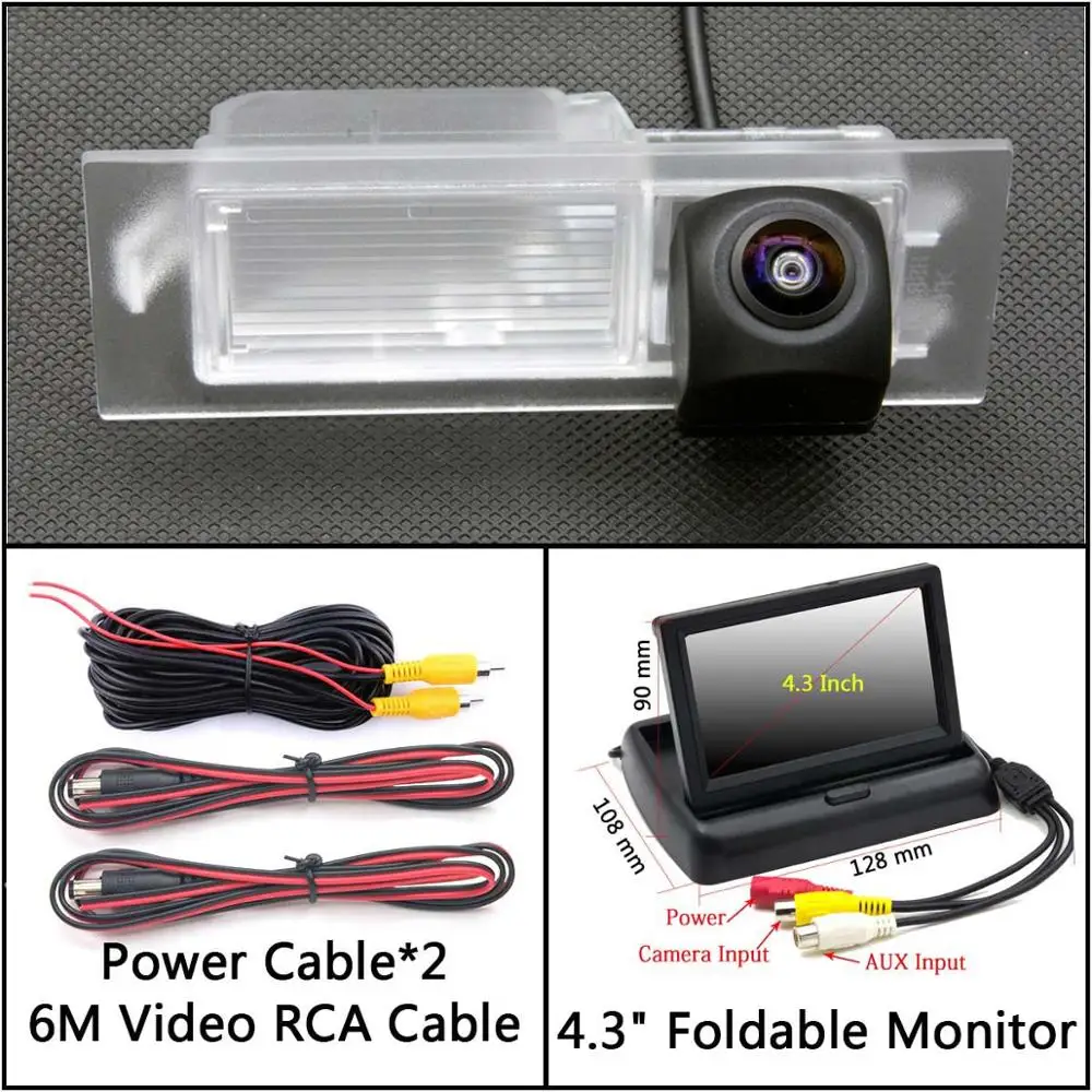 Cam N 4.3 inch Fold 175 градусов HD камера заднего вида для Fiat Tipo/Egea парковочный монитор ночного видения водонепроницаемый - Название цвета: Cam N 4.3 inch Fold