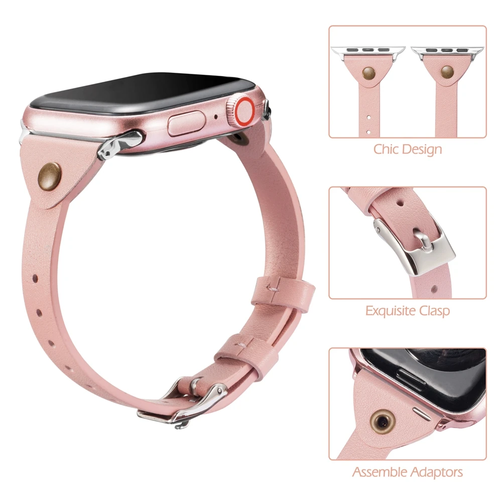 Toyouths тонкий кожаный чехол для Apple ремешок наручных часов iWatch версия Пижама женщин