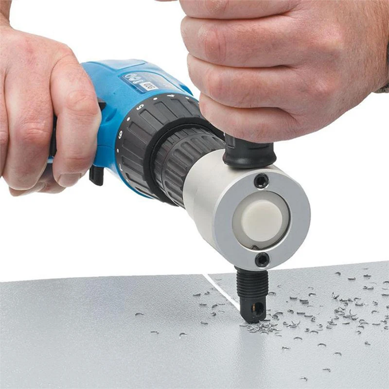 Professional Double Head Metal Sheet Cutter Drill Attachment 360 Degree