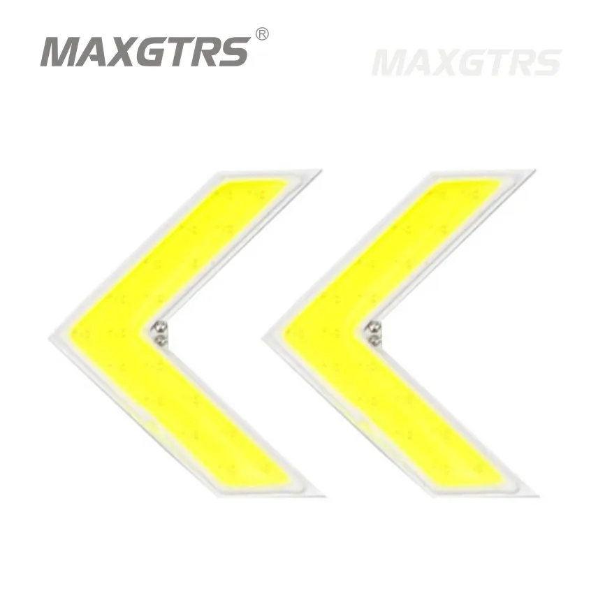 

2x Car Hidden Arrow Panel COB Rearview Side Mirror Led Decorative Lights Reverse Direction Turn Signal Lamp White/Amber/Red