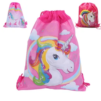 

12pcs 3 Styles Unicorn Drawstring Bag Unicorn Drawstring Bags Kids Back Bags Cartoon Theme Unicorn String Bags 35.5*28cm