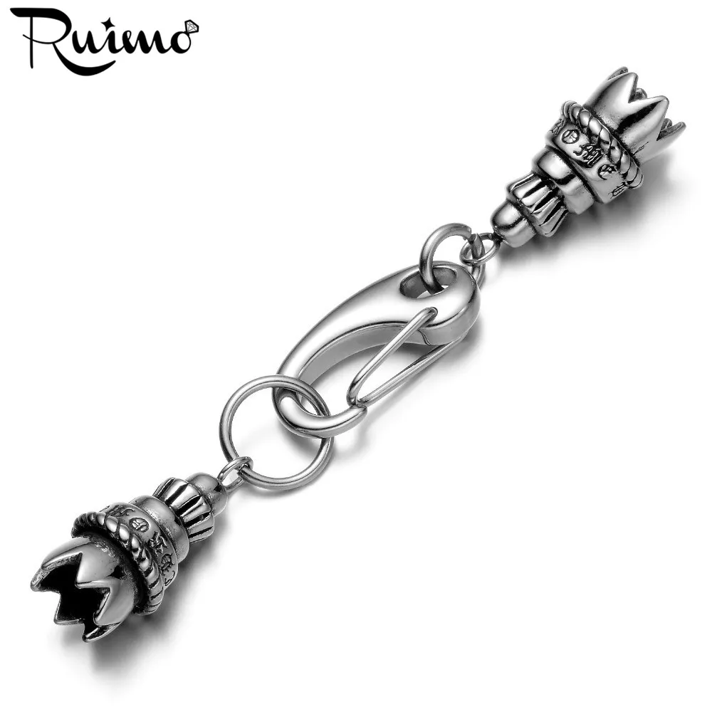 

REAMO 316l Stainless Steel Big Hole Size Bell & Wind Chimes Lobster Clasp Connector Charms For Leather Bracelet Jewelry Finding