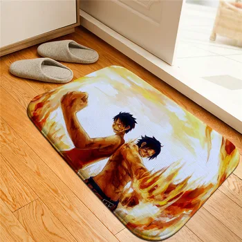 

Luffy One Piece Printed Floor Mats Anti-slip Rugs Zoro Chopper Ace Carpets Welcome Doormat Bathroom Carpet Kitchen Mats Gift