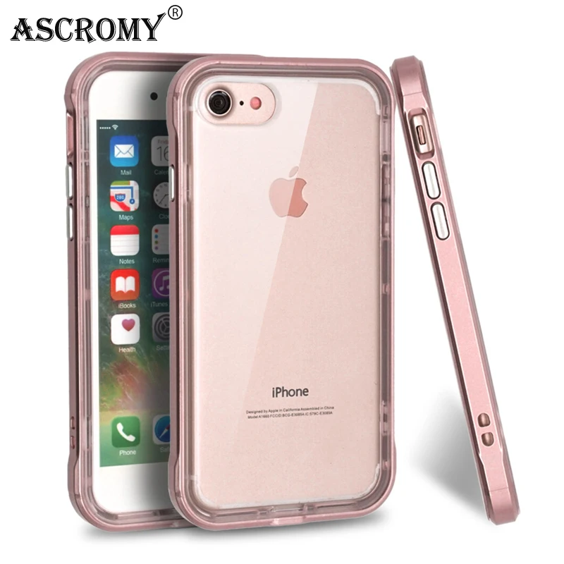 

Shockproof Dual Layer Hybrid Protective Case for iPhone 6 6s 7 Plus 5S Cases Silicone Soft TPU PC Frame Crystal Back Cover Coque