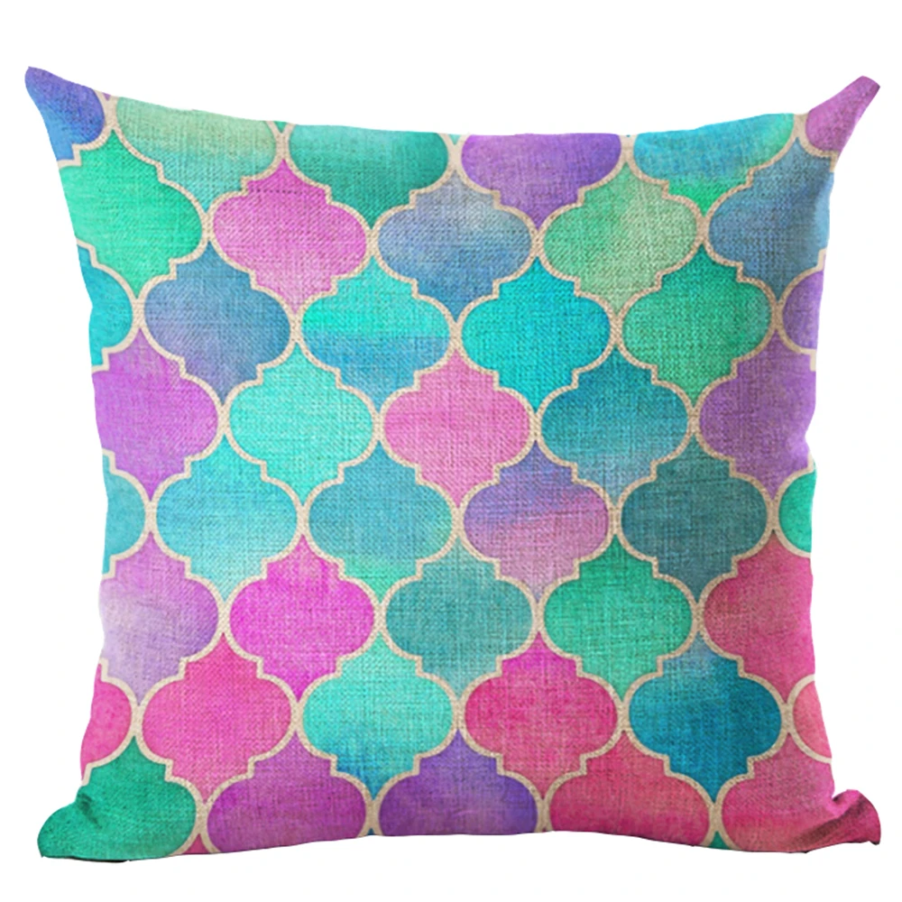 

Throw Pillow Mosaic Style Cushion Cotton Linen Mosaics Colorful Cushion Bird Square Blue Sofa Chair Throw Pillow Home Decorative