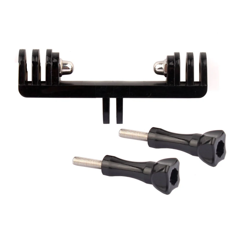 New Double Dual Bracket Tripod Holder Professional Sport Camera Handle with Screw Mount Adapter for Gopro Hero 6/5/4/3+/3/2/1