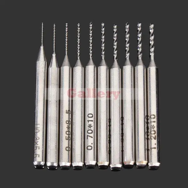 

New Arrival Time Limited Drill Bit Power Tool 2 Sets Lot 10pcs Pcb Kit 0.3-1 Mm Tungsten Alloy Steel Carving 3 1 Drill Bit