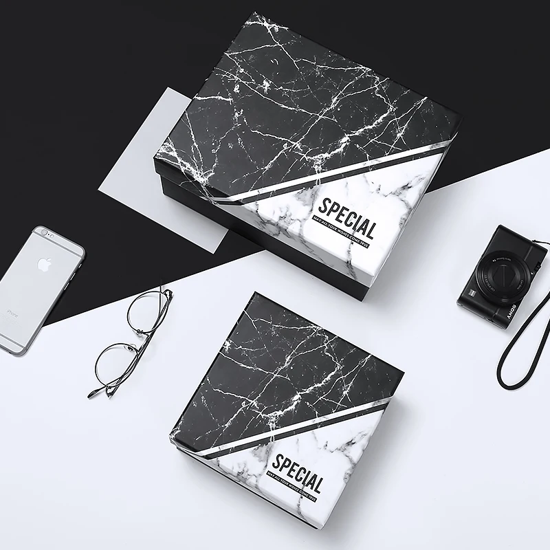 

Fashionable gift box Customized Imitation marble gift Carton Creativity Business gift box Haute Couture Large gift box