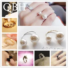 Модное кольцо с искусственным жемчугом, короной, крыльями и листьями, на удачу, 8 кристаллов, с бантом, Открытое кольцо для женщин, для влюбленных, свадебное, обручальное, ювелирное изделие