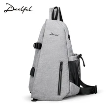 DEELFEL модные дизайнерские мужские сумки через плечо Противоугонная нагрудная сумка пакет USB высокое качество сумка через плечо мужские сумки на плечо