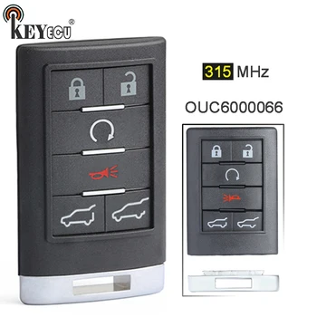 

KEYECU 315MHz OUC6000066 Keyless Smart Remote Key 5+1 6 Button Remote Key Fob for Cadillac Escalade ESV EXT 2007 2008 2099 2014