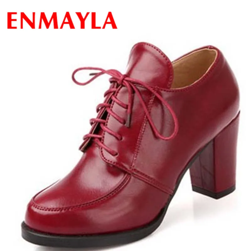 

ENMAYER Vintage Sexy Red Bottom Round Toe High Heels Women Pumps Shoes 2014 Brand New Design Less Platform Pumps 4colors