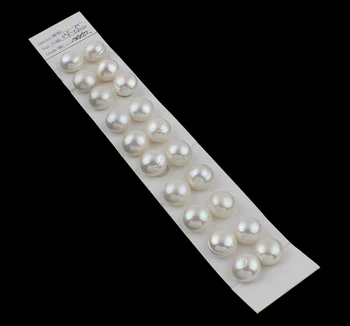 

Half Drilled Cultured Freshwater Pearl Beads,Famous Jewelry, Round, natural, half-drilled, white, Grade AA, 14-16mm 10Pairs/Bag