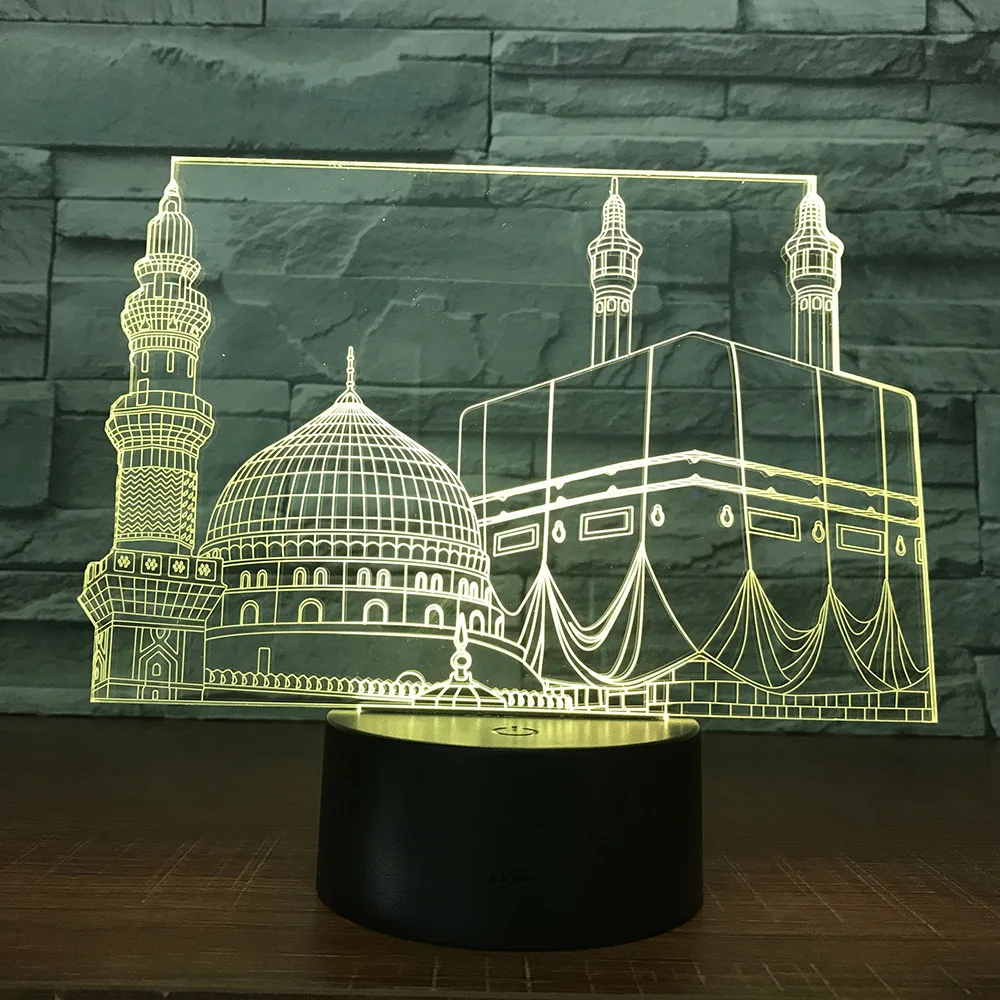  Temple Castle Palace 3d Lamp 7 Color Led Night Lamps For Kids Touch Led Usb Table Lampara Lampe Bab - 32888488175