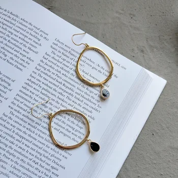 

Of New Real South Korea Real Silver 925 sterling silver earrings as a whole The vinyl mobius earrings gold drop earrings
