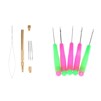 

Ventilating Latch Pulling Loop Hooking Needles Kit Latch Hook Needle Tools Set with Holder