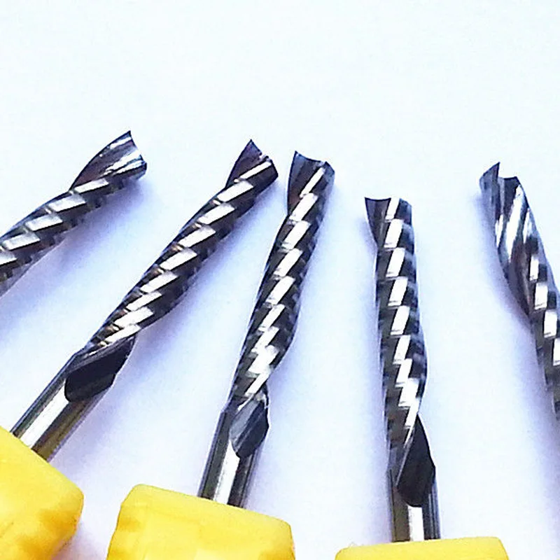 

5x Singles Blade Aluminium Cutting Single Flutes Carbide CNC Router Bits Tool