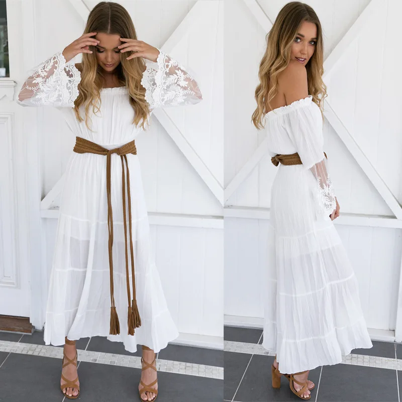 

Summer Beachwear Dress For Women Coverup Swimwear Covers Sarong Kaftan Beach Tunics Bikini Wear 2019 Bathing Mujer Sexy White