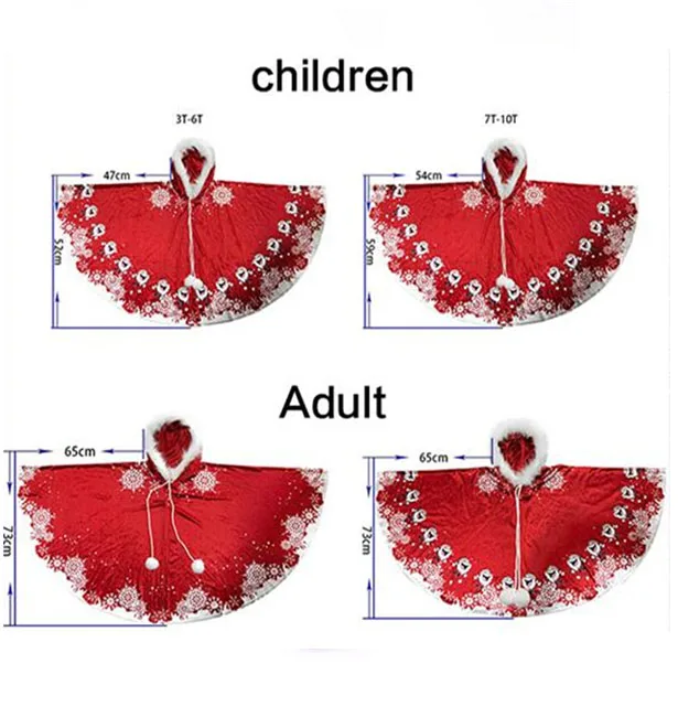 2018 одинаковые Семейные рождественские бархатные накидки с капюшоном, маскарадный сценический костюм, реквизит для фотосъемки